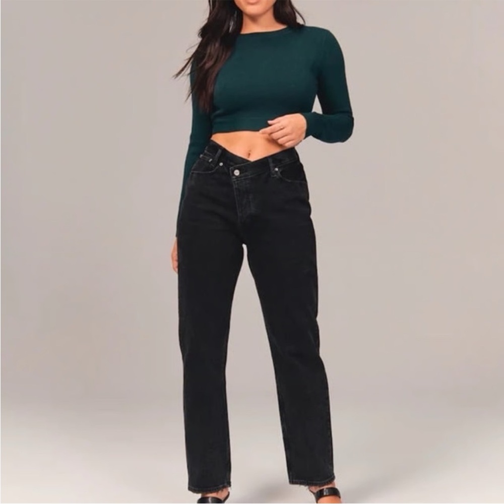 Abercrombie & Fitch Women's Black Straight Leg Jeans